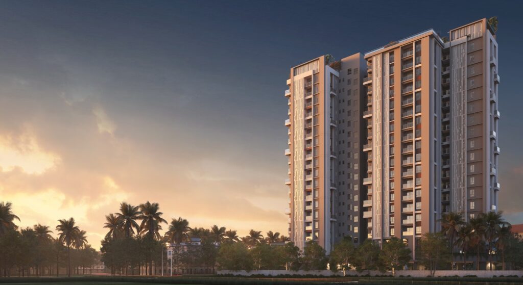 Upcoming premium residential project tower in South Kolkata near EM Bypass