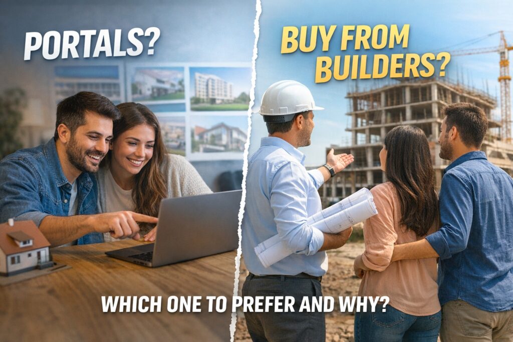 Property portals vs buying directly from builders comparison for homebuyers in Kolkata