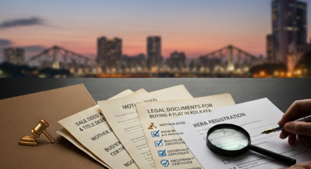 Legal documents required before buying a flat in Kolkata including sale deed, RERA registration and title verification